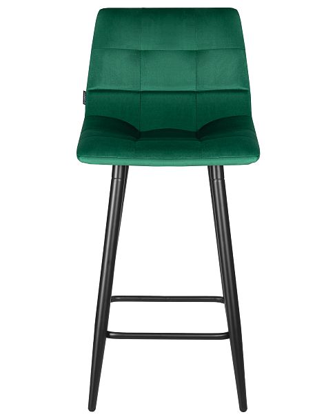 Стул полубарный DOBRIN OLIVIA (черные матовые ножки, зелёный велюр (108-64)) - Вид 6