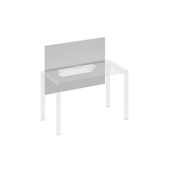 Экран настольный фронтальный большой для стола 120 с кабель-каналом A4 А4 Б 836 БП серый / металлокаркас белый - Вид 1