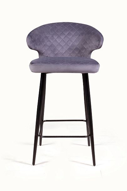 Стул полубарный Richard ромб, бархат серый 27 - Вид 7