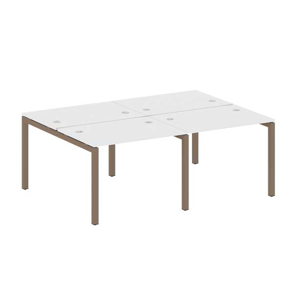 Metal System Quattro Р. ст. на 4 раб. места на П-образном м/к 50БП.СМ-4.1 Белый/Мокко металл 2000*1475*750 - Вид 1
