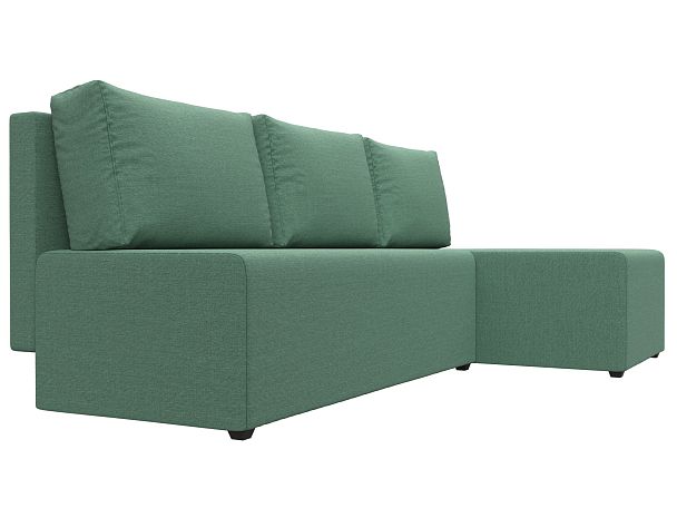 Диван угловой Поло правый угол Рогожка зеленый - Вид 3