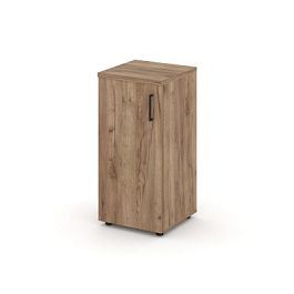 Стайл Проджект Шкаф низкий узкий SN.STU.E-301(L) Дуб Табак/Черный Ручки 400*400*833 - Фото предпросмотра