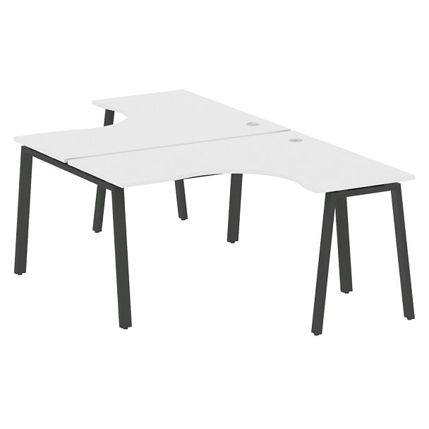 Metal System Р. ст. криволинейная на А-образном м/к БА.РАС-СА-2.3 Белый/Антрацит металл 1400*2435*750 - Вид 1