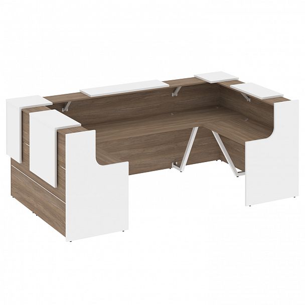 Ресепшн П-образный "Onix" O.R-K-36 дуб аризона/белый - Вид 1
