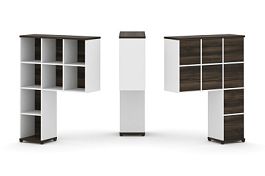 Concept Надставка высокая CN.ONV-001 Дуб Мали/Белый Бриллиант/Металл Черный 1099*350*1486 - Фото предпросмотра