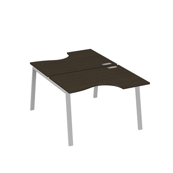 Рабочая станция со столами (2х120) каркас TRE A4 А4 Б3 183  БП венге / металлокаркас серый - Вид 1