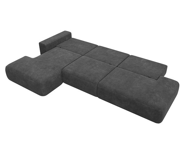 Диван угловой Лига-036 НПБ Модерн Лонг левый угол Велюр серый - Вид 10