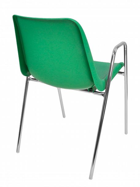 Стул Vicenza (4 высокие ножки c подлокотниками), каркас Хром, зеленый, стопируемый - Вид 5