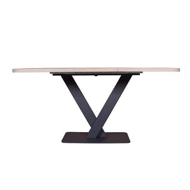 Стол Chester раздвижной  (120+40) дуб эндгрейн, опоры черные - Вид 10