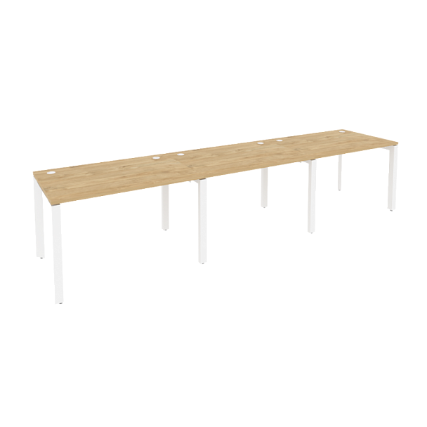 Onix Рабочая станция на П-образном м/к O.MP-RS-3.2.8 Тиквуд светлый/Белый металл 3540*800*750 - Вид 1