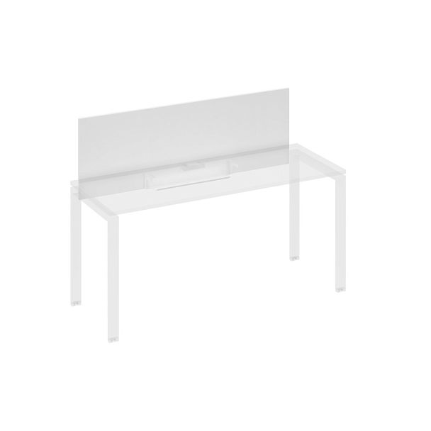 Экран настольный фронтальный для стола 160 с кабель-каналом A4 А4 Б 833 БП белый премиум / металлокаркас белый - Вид 1