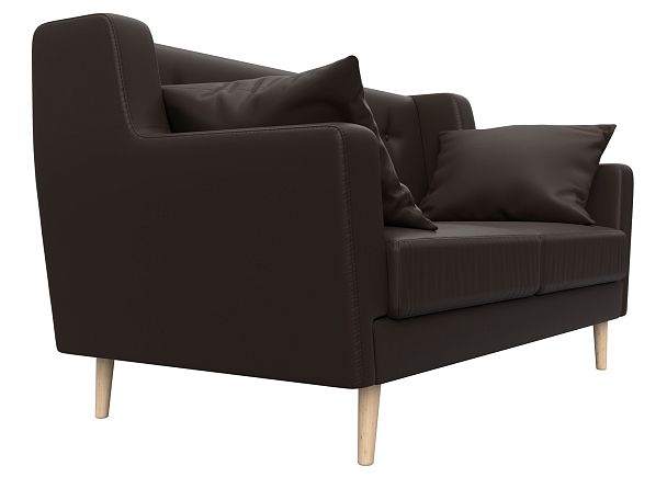 Прямой диван Брайтон 2 (полностью экокожа коричневая) - Вид 3