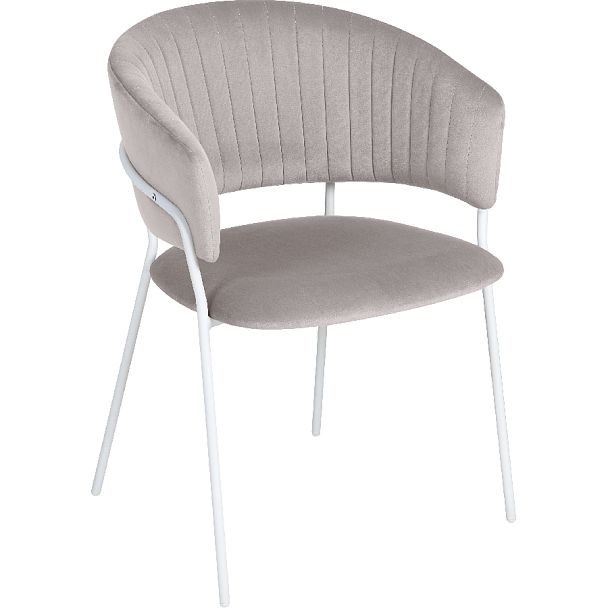 Стул кухонный Даксон светло-серый велюр/белый - Вид 3