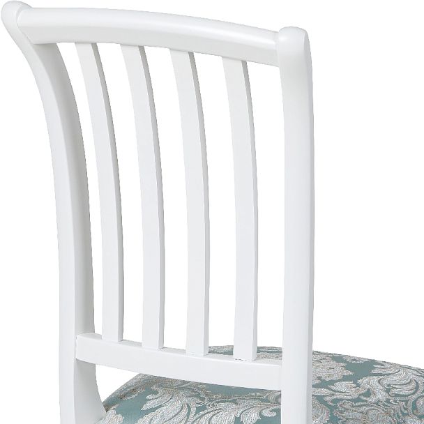 Комплект деревянных стульев с мягким сиденьем Бэль Белая эмаль/Бирюзовый жаккард, 3 шт. - Вид 9