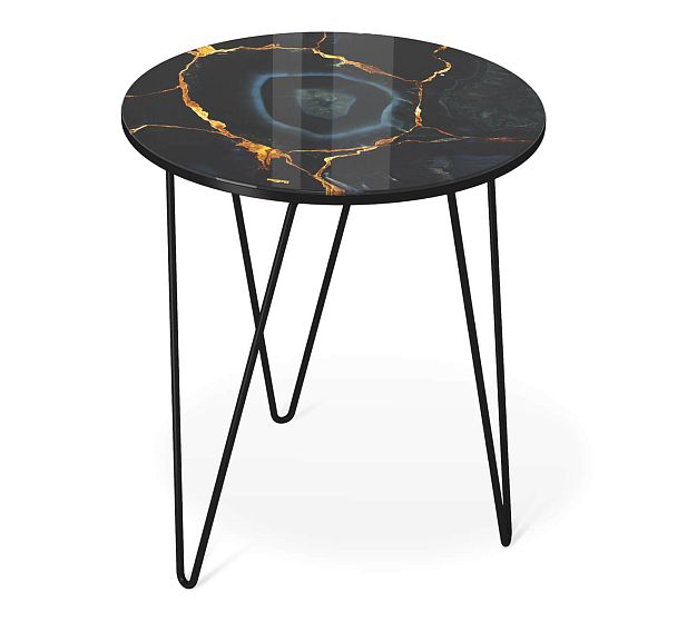 Столик журнальный Sheffilton SHT-CT27 титановый кварц/черный муар - Вид 2