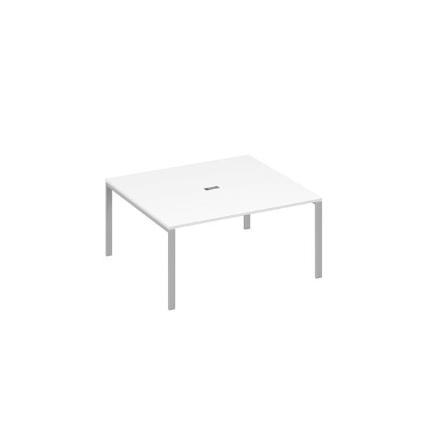 Стол 160 на каркасе UNO для переговоров A4 А4 Б1 136 БП белый премиум / металлокаркас серый - Вид 1