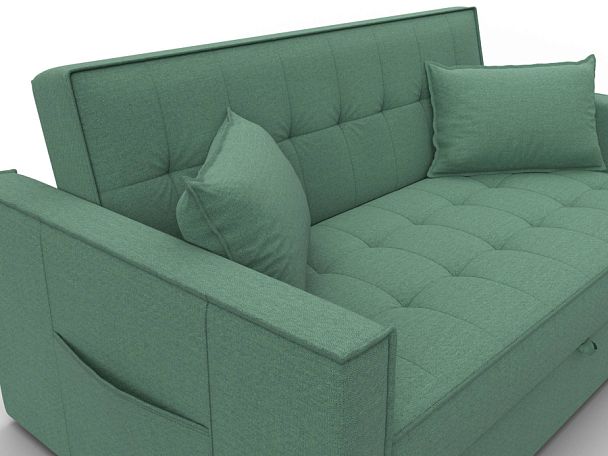 Диван прямой Лига-104 (140) Рогожка зеленый - Вид 4