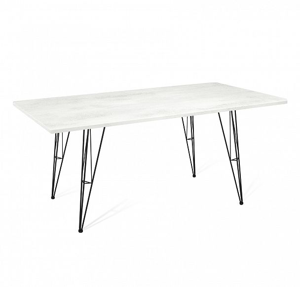 Стол обеденный Sheffilton SHT-TU10/120/80 МДФ черный муар/бетон голубой - Вид 1