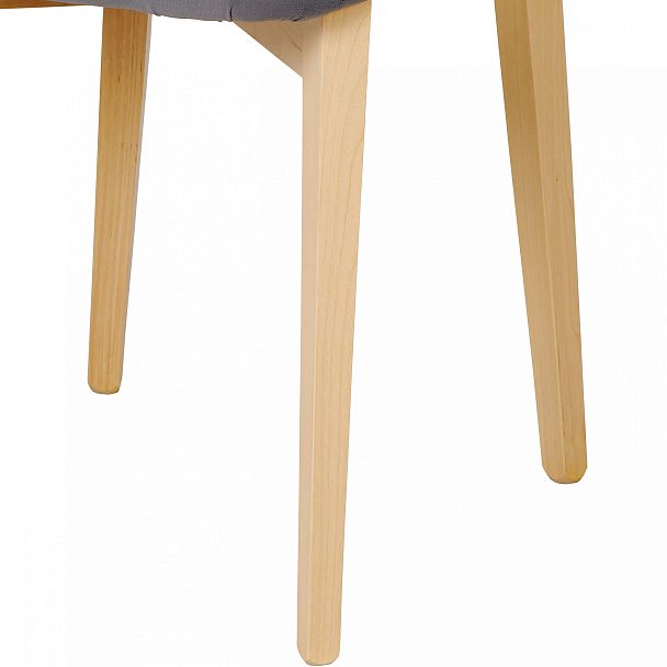 Комплект деревянных стульев с мягким сиденьем Мэти Натуральный/Серый велюр, 2 шт. - Вид 13