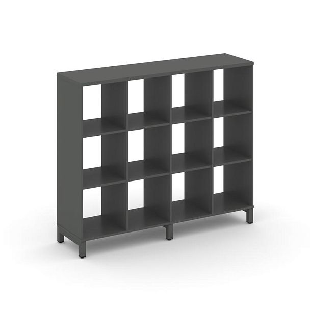 Стайл Проджект Каркас стеллажа 3 яр. SN.KS-340 Антрацит/Металл Антрацит 1488*400*1248 - Вид 1