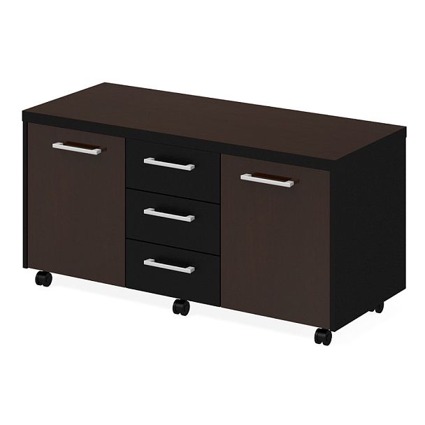 Тумба сервисная "Парламент"  ПК-ПРЛ-ТМВ130Х53-В1-981 темный орех - Вид 1