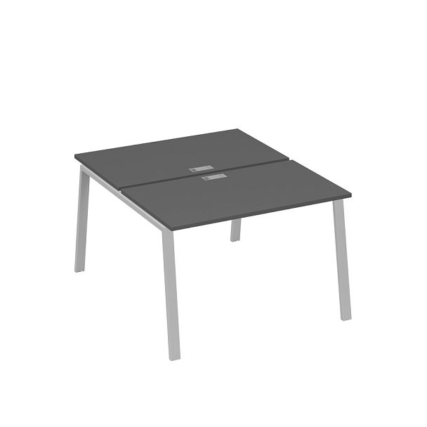 Рабочая станция 2х120 с металлокаркасом TRE A4 А4 Б3 173 БП антрацит премиум / металлокаркас серый - Вид 1
