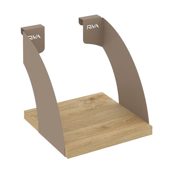 Навесные полки. Кронштейны+ЛДСП полка 200мм MAN-41-2 Тиквуд светлый/Мокко металл 200*220*200 - Вид 1