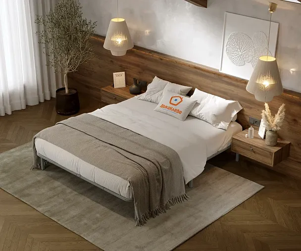 Кровать - подиум металлическая София 1600*2000, цвет серый - Вид 7