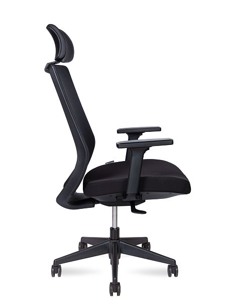 Кресло офисное / Mono black / черный пластик / черная ткань / черная сетка - Вид 3