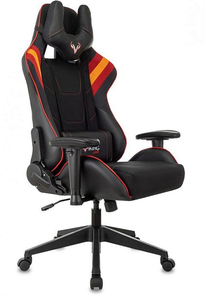 Кресло игровое Zombie VIKING 4 AERO черный/красный ткань/эко.кожа с подголов. крестов. пластик - Вид 1