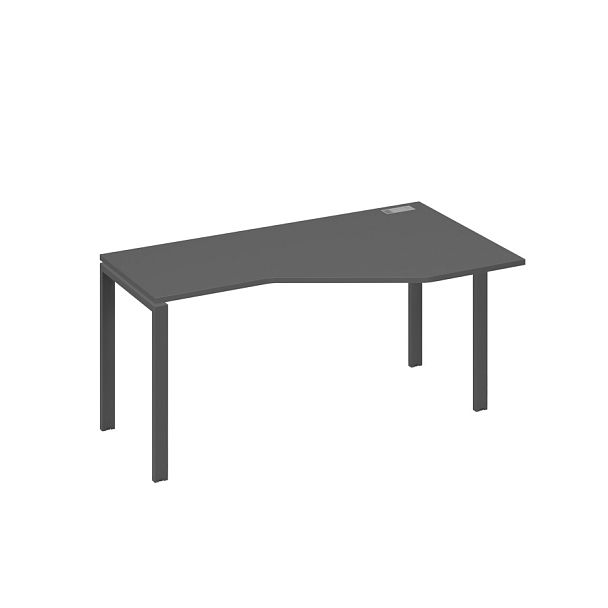 Стол эргономичный правый "Техно" на металлокаркасе UNO A4 А4 Б1 056 БП антрацит премиум / металлокаркас антрацит - Вид 1