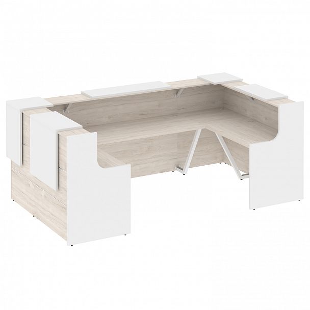 Ресепшн П-образный "Onix" O.R-K-36 денвер светлый/белый - Вид 1