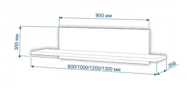 Полка навесная Нобиле ПНО-ППН-120 Карамель - Вид 3