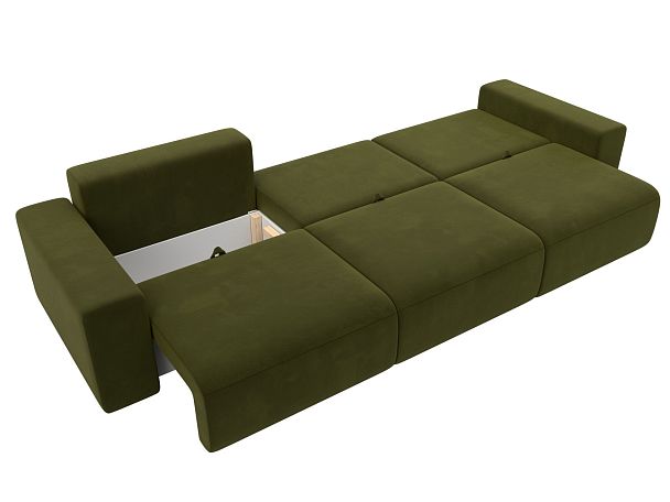Диван прямой Лига-036 Классик Лонг Микровельвет зеленый - Вид 9