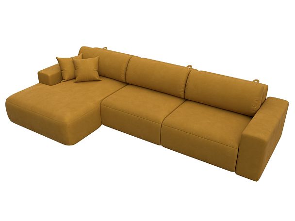 Диван угловой Лига-036 НПБ Классик Лонг левый угол Велюр желтый - Вид 5