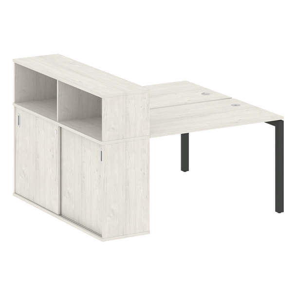 Metal System Quattro Р. ст. с шкафом-купе на П-образном м/к 50БП.РС-СШК-2.2 Т Дуб наварра/Антрацит металл 1610*1475*1098 - Вид 1