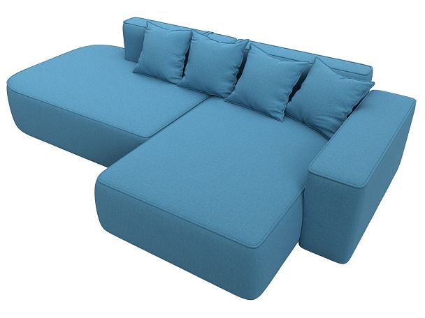 Диван угловой Лига-065 угол правый Рогожка голубой - Вид 5