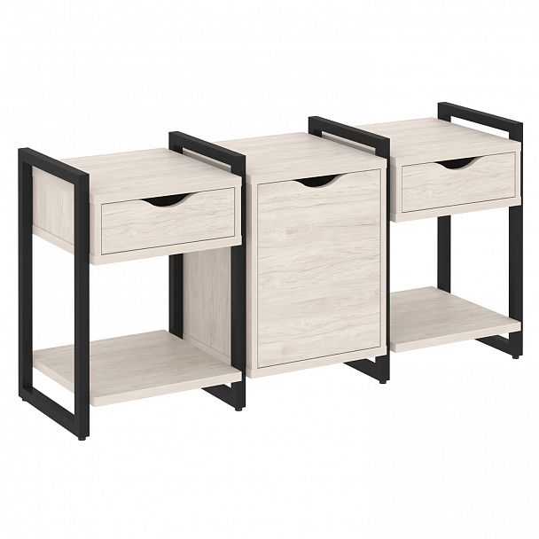 Тумба на опорах наборная "Loft" VR.L-TN-6.O денвер светлый/черный - Вид 1