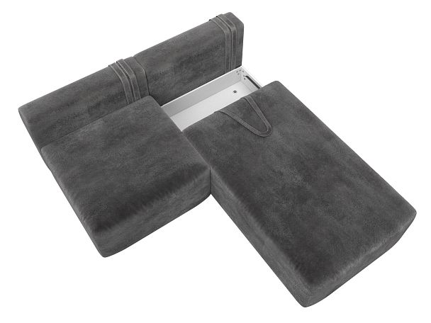 Диван угловой модульный Лига-060 НПБ угол универсальный Велюр серый - Вид 7