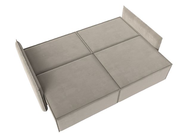 Диван прямой Либерти (полностью микровельвет бежевый) - Вид 10