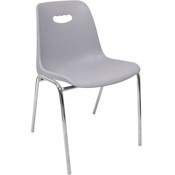 Стул Venezia (4 ножки) каркас хром, серый, стопируемый - Вид 1