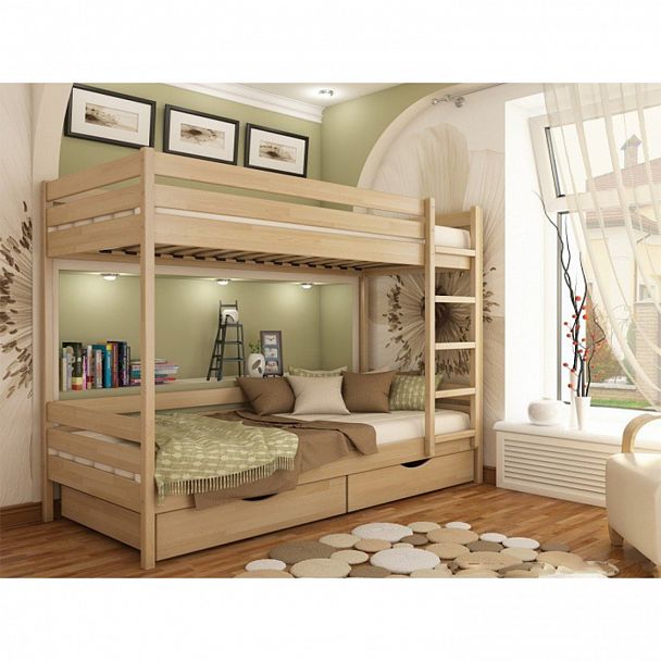 Двухъярусная кровать "Нота" сосна - Вид 1