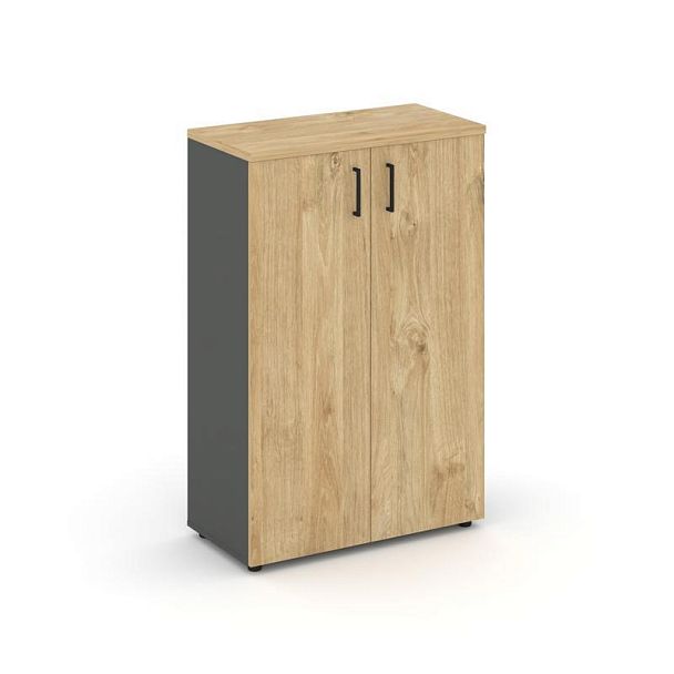 Style Project Шкаф средний широкий SN.STS-204 Антрацит/Тиквуд Светлый/Черный Ручки 796*400*1203 - Вид 1