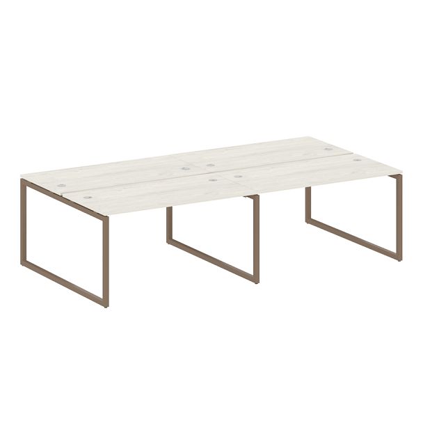 Metal System Quattro Р. ст. на 4 раб. места на О-образном м/к 40БО.СМ-4.3 Дуб наварра/Мокко металл 2800*1475*750 - Вид 1