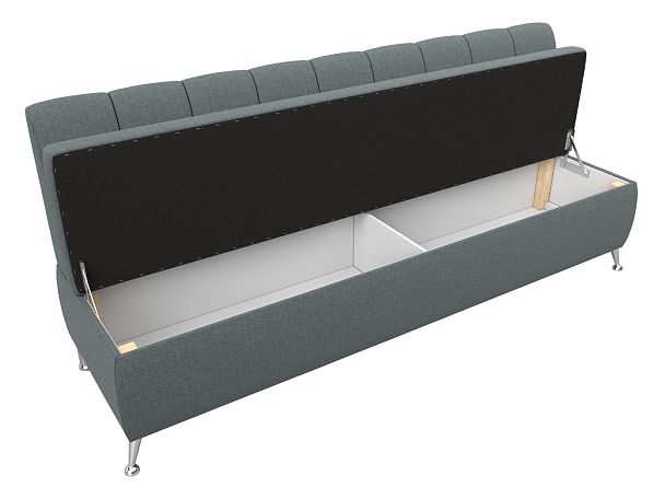 Диван кухонный прямой Кантри Рогожка серый - Вид 6