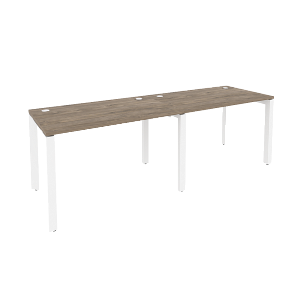 Onix Рабочая станция на П-образном м/к O.MP-RS-2.2.7 Тиквуд темный/Белый металл 2360*720*750 - Вид 1