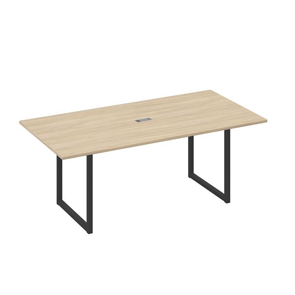 Стол 200 с металлокаркасом QUATTRO для переговоров A4 А4 Б4 123 БП дуб скандинавский / металлокаркас антрацит - Вид 1