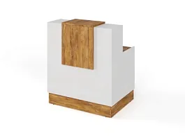 RTD080-100-ME ТАНДЕМ / TANDEM Стойка ресепшн 1-100 1000х700х1200 Таксония медовая - Фото предпросмотра