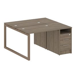 Metal System Quattro Р. ст. с тумбой на О-образном м/к 50БО.РС-СТП-2.1 Вяз/Мокко металл 1412*1475*750 - Фото предпросмотра