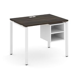 Concept Стол рабочий с подвесной тумбой с 2 открытыми нишами CN.SP-105 Дуб Мали/Белый Бриллиант/Металл Белый 980*720*750 - Фото предпросмотра